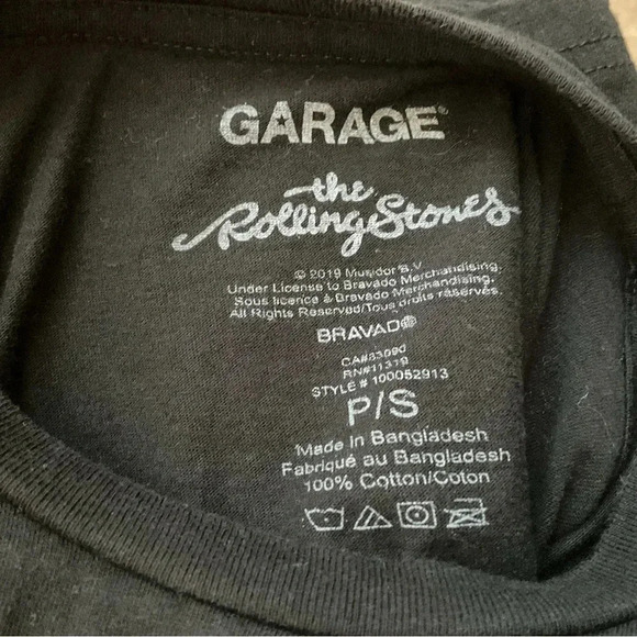 Garage The Rolling Stones Bravado Short Sleeve Crop Top Size Small - Picture 3 of 3